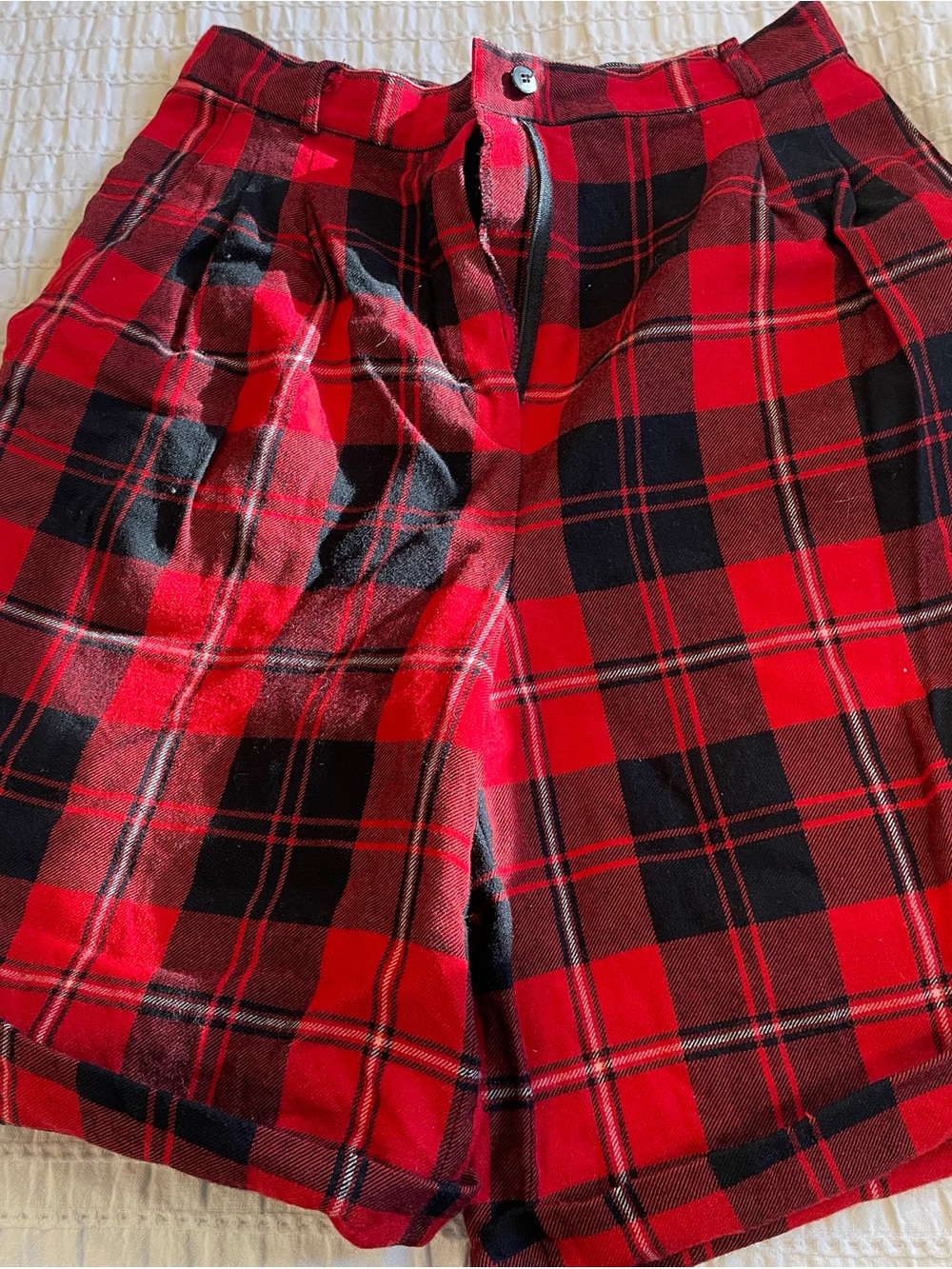 Red and Black Plaid women’s Shorts